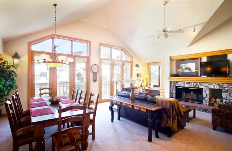 Vacation rental living area at Beaver Creek Lodge.