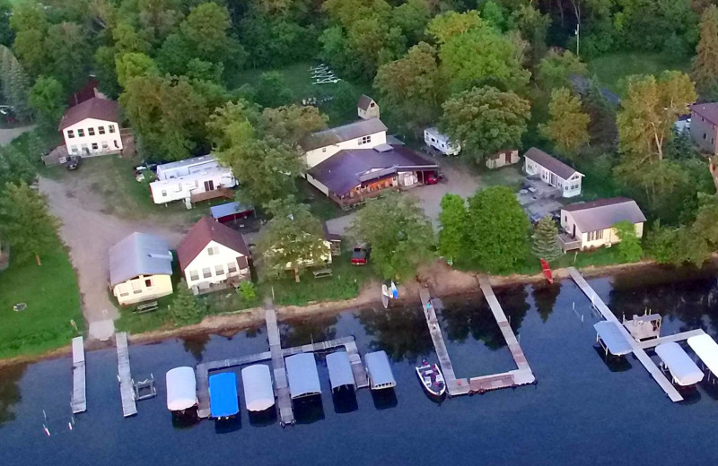 Aerial view of Woodland Resort.