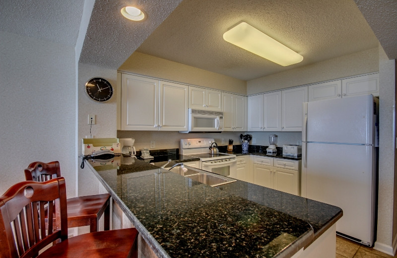 Rental kitchen at Seaside Vacations.