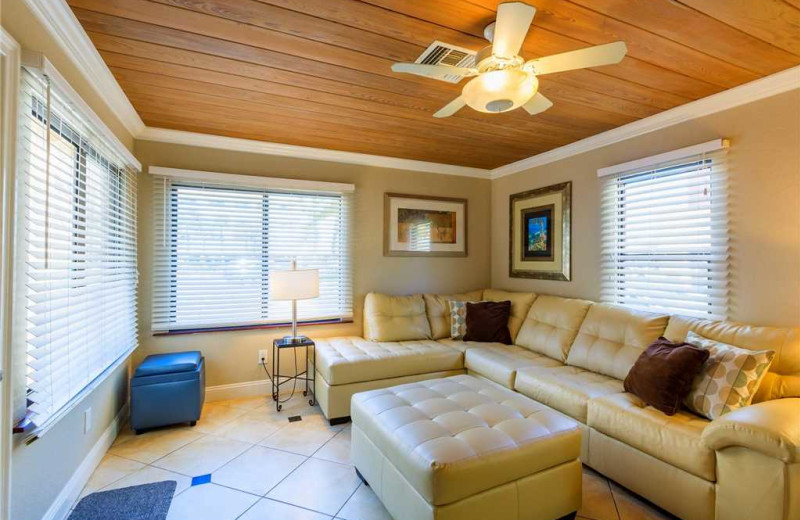 Rental living room at SunHost Resorts.