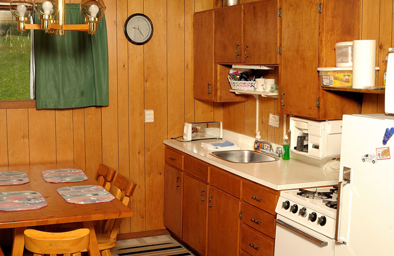 Cabin kitchen at Rough Rock Lodge.