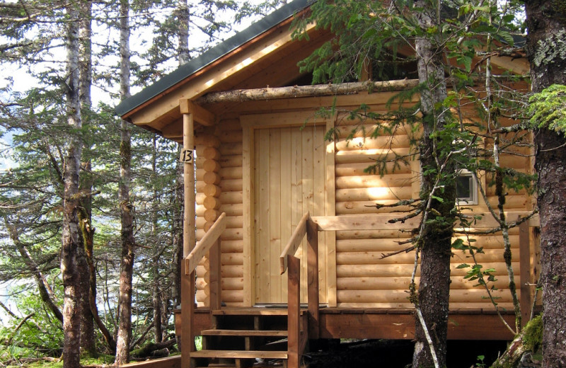 Cabin exterior at Kenai Fjords Glacier Lodge.