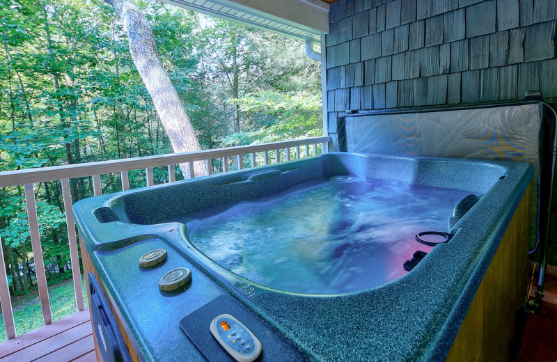 Rental hot tub at Eden Crest Vacation Rentals, Inc.