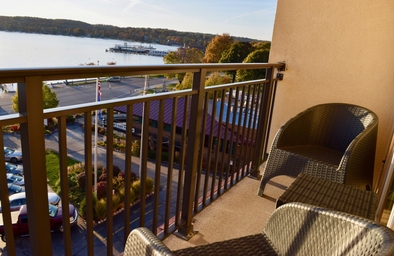 Guest balcony at Harbor Shores on Lake Geneva.
