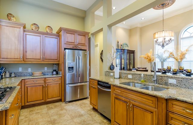 Rental kitchen at Luxury Reunion Rentals.