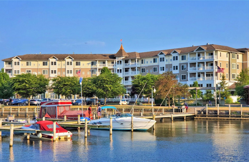 Exterior view of Watkins Glen Harbor Hotel.