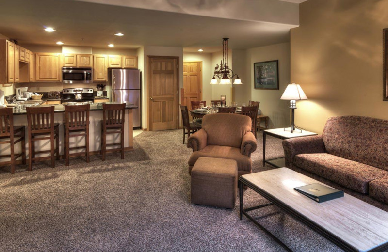 Guest kitchen at Grand Timber Lodge.