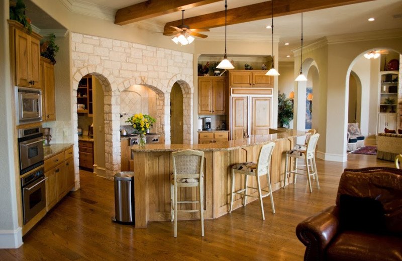 Rental kitchen at Hill Country Premier Lodging.