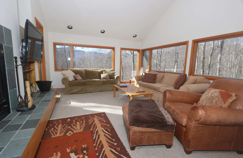 Rental living room at Stowe Country Homes.