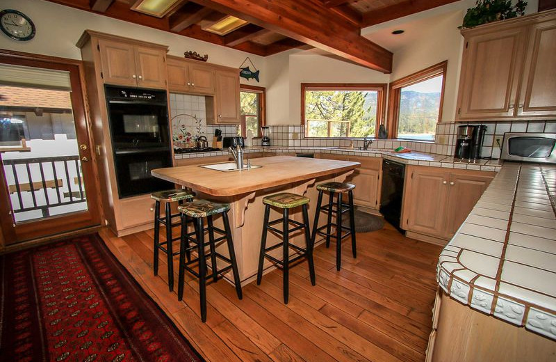 Rental kitchen at Big Bear Vacations.