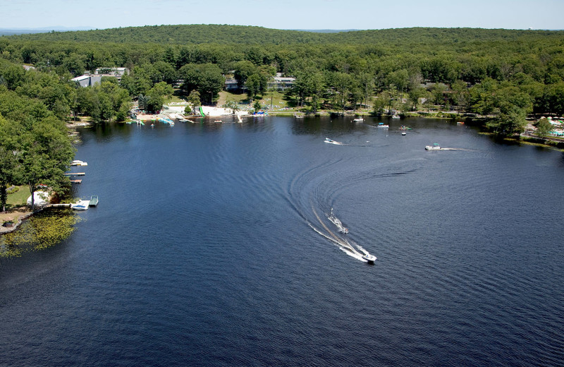 Aerial view of Woodloch Resort.