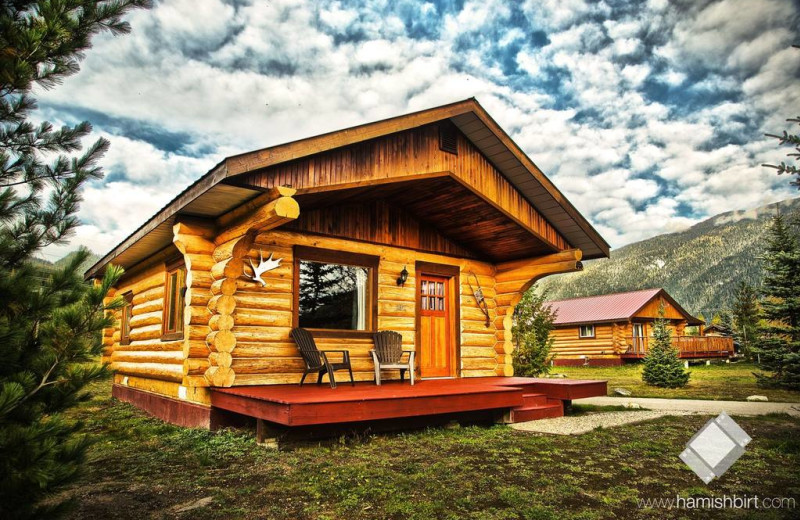 Cabin exterior at Glacier House Resort.