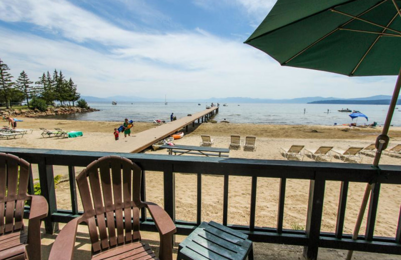 Vacation deck view at Vacasa Rentals Lake Tahoe.