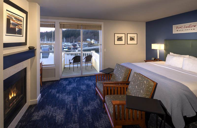 Guest room at he Resort at Port Ludlow.