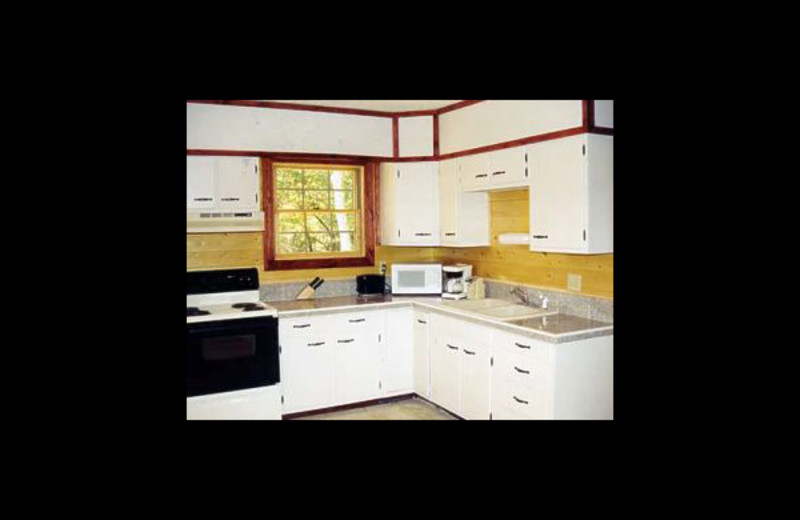 Cabin kitchen at Hummingbird Hill Cabin Rentals.