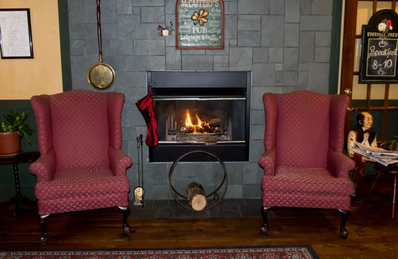 Fireplace at The Cornell Inn Lenox.