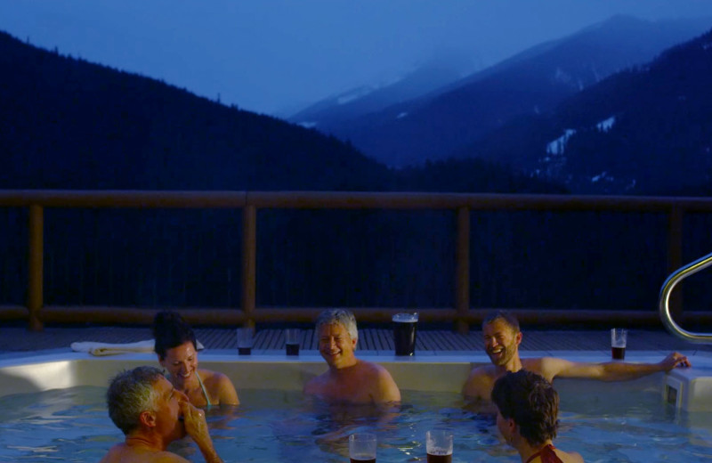 Hot tub at Bugaboos Lodge.