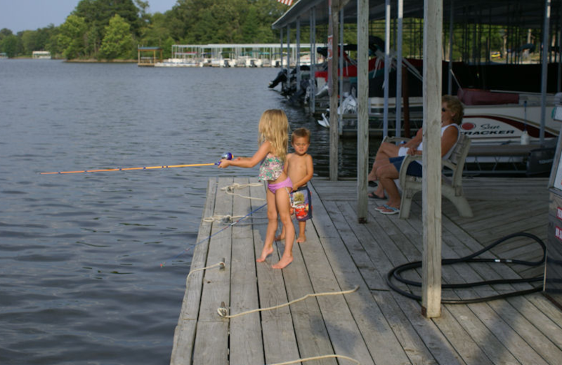 Kid's fishing at Malcolm Creek Resort & Marina.