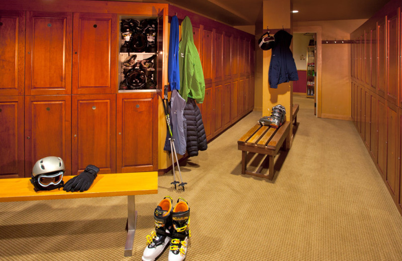 Ski room at Edelweiss Lodge and Spa.