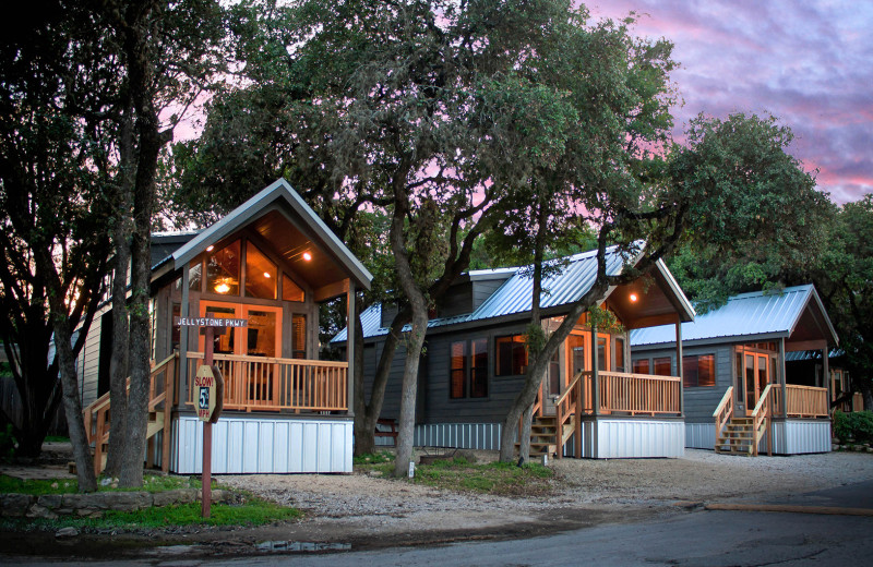 Cabins at Yogi Bear's Jellystone Park Hill Country.