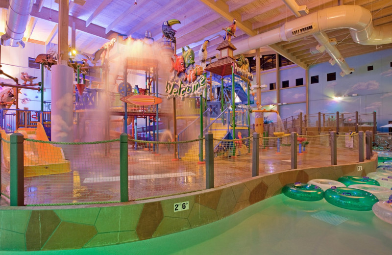 Indoor waterpark at Sheraton Kansas City Sports Complex Hotel.