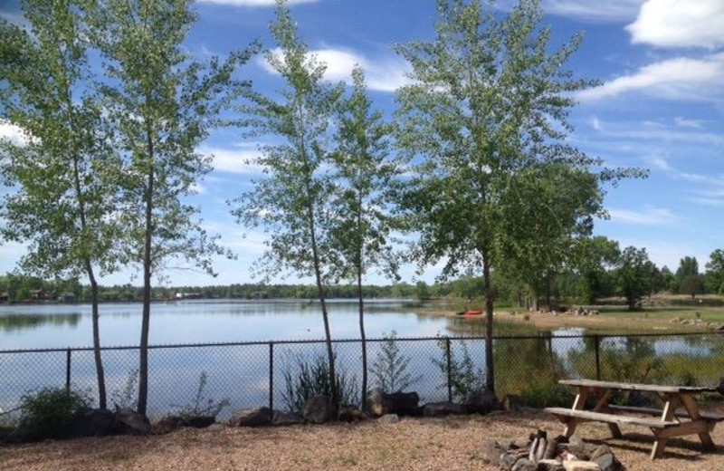 Lake view at Rainbow's End Resort.

