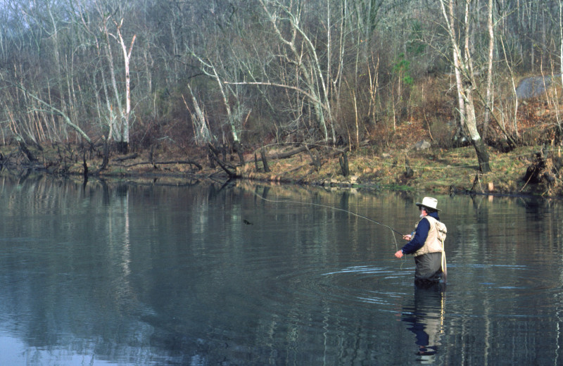 Fly fishing at Lindsey's Rainbow Resort.