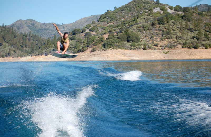 Wake boarding at Holiday Harbor.