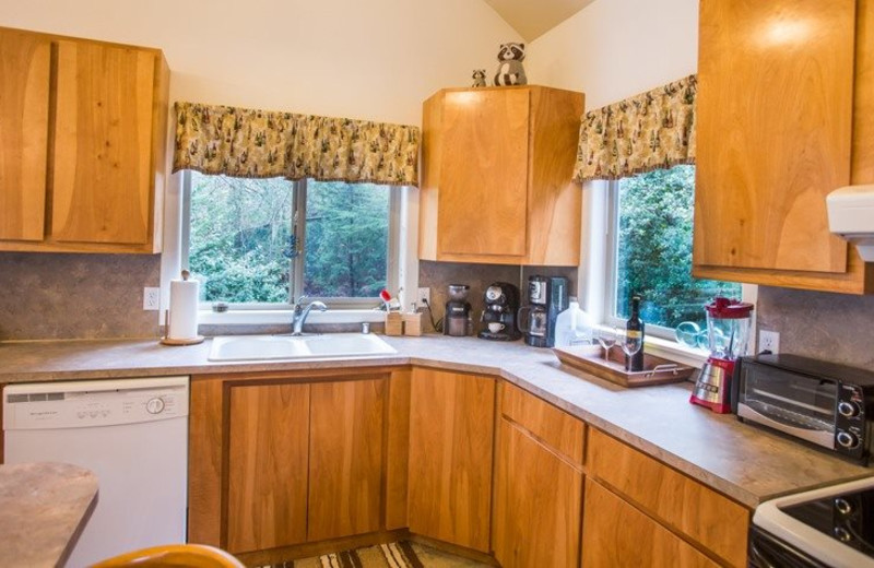 Rental kitchen at Sequim Valley Properties.