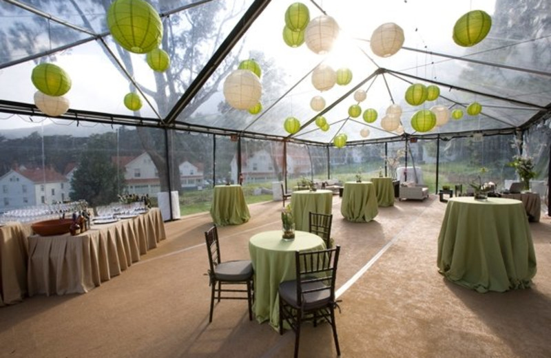 Outdoor dinning at Cavallo Point Lodge.