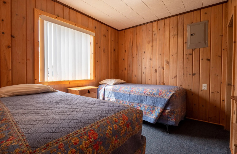 Cabin bedroom at Shady Grove Resort.