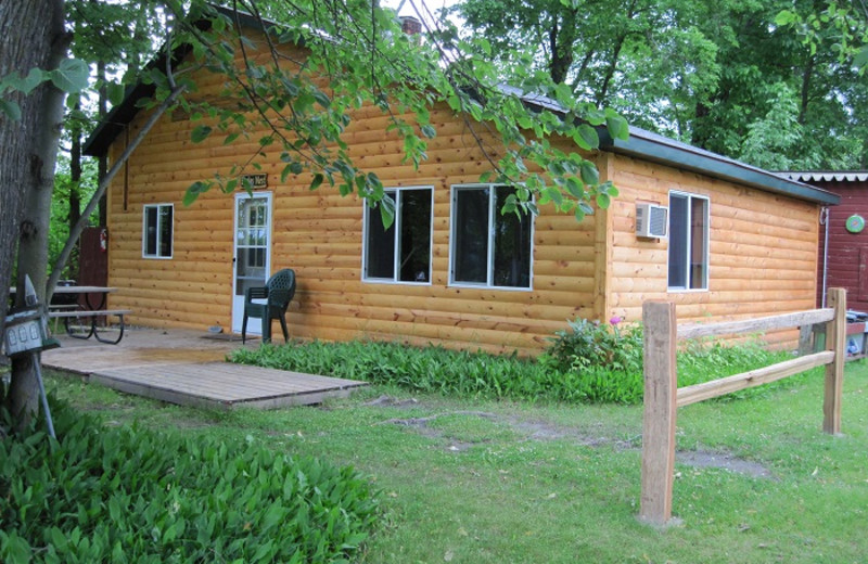 Cabin exterior at Cedar Point Resort.