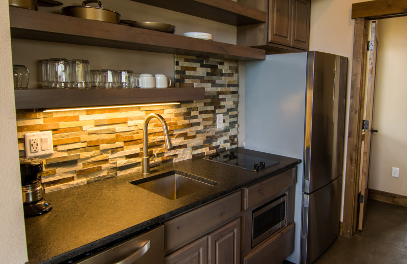 Cabin kitchen at Royal Gorge Cabins.