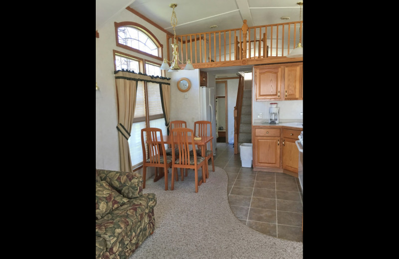 Cabin kitchen at Sullivans Resort & Campground.