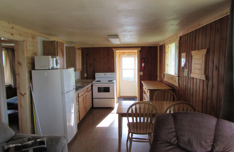 Cabin kitchen at Lakeview Resort.