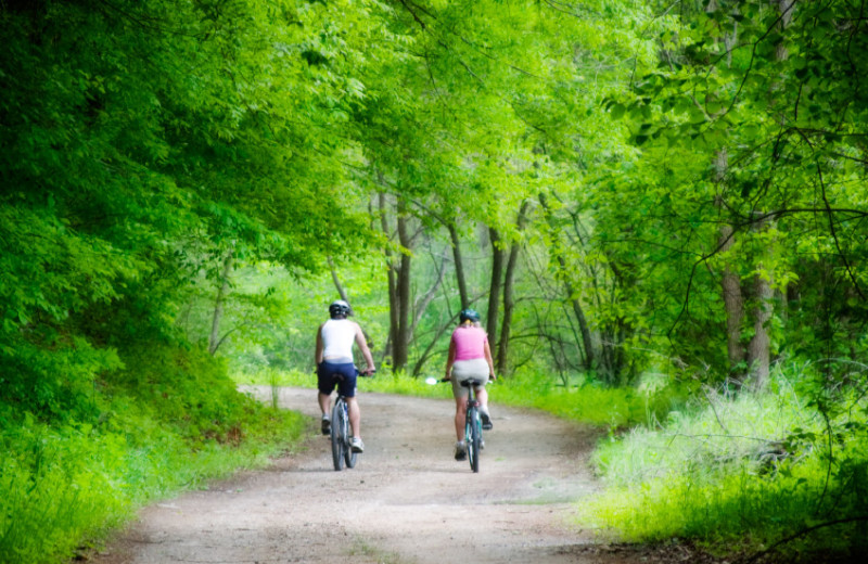 Biking at Broadwater Lodge.