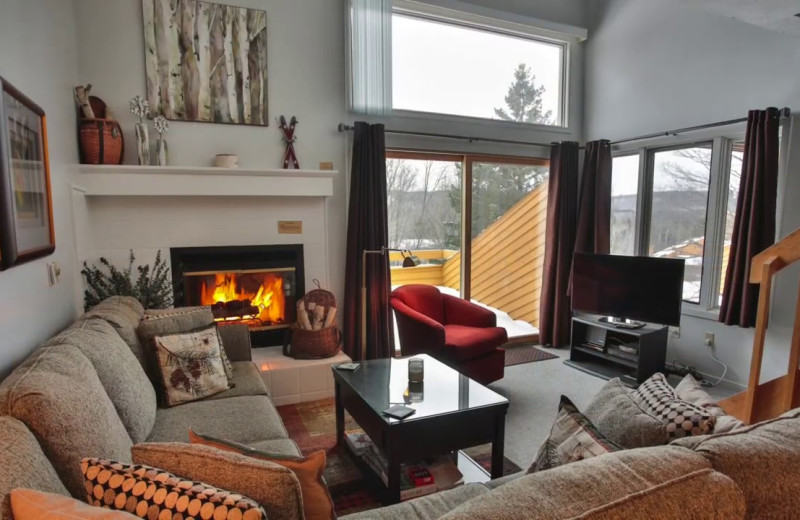 Guest living room at Trout Creek Vacation Condominiums.