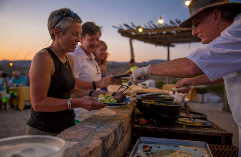 Dining at Lajitas Golf Resort.