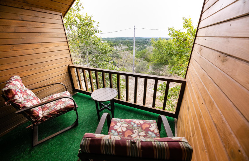 Cabin deck at Walnut Canyon Cabins.
