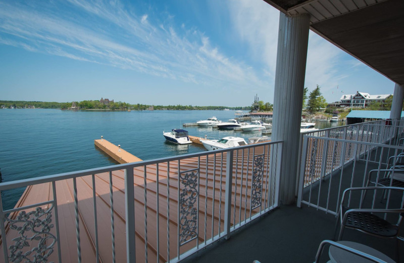 Guest balcony view at The Riveredge Resort.