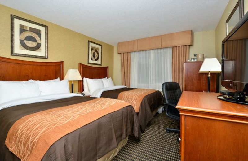 Guest room at Comfort Inn Suites Vancouver.