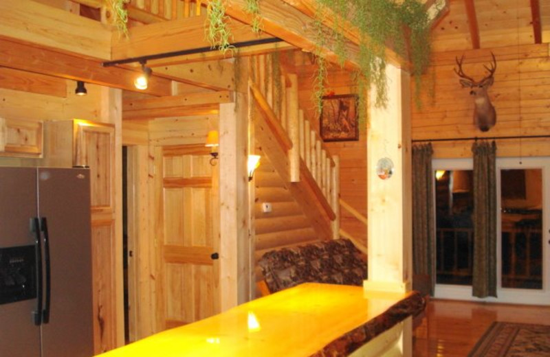 Cabin interior at Pine Ridge Log Cabins.