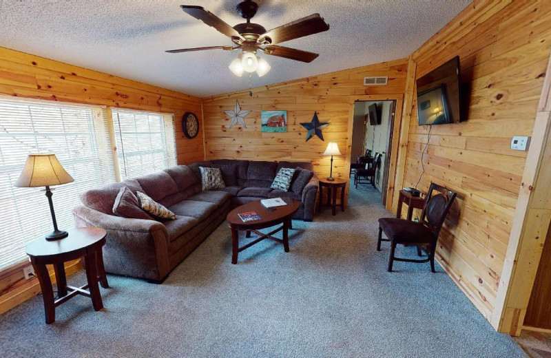 Cabin living room at 1st Choice Cabin Rentals.