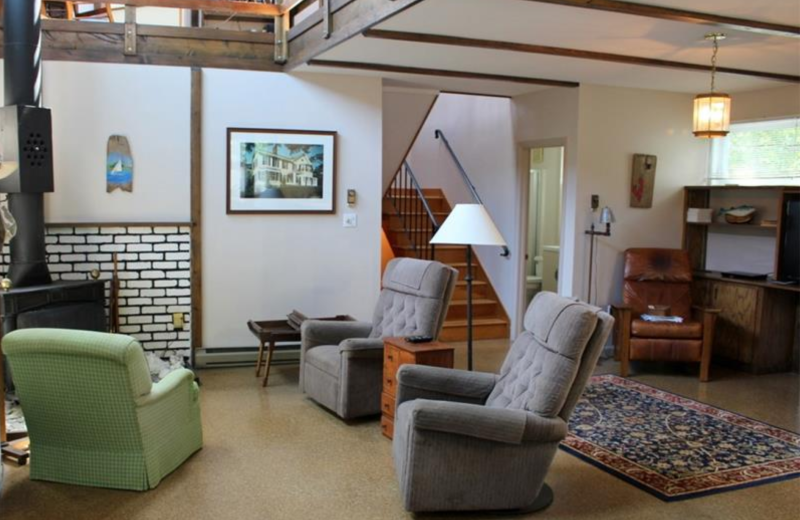 Rental living room at Saco Bay Rentals.