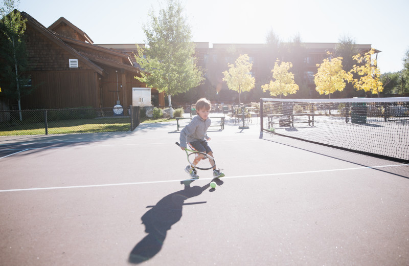 Tennis court at Teton Springs Lodge.