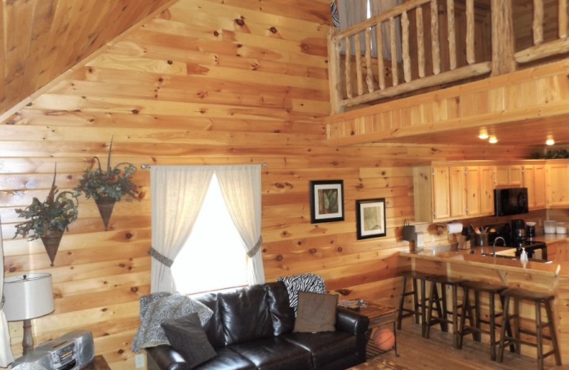 Cabin interior at The Cabins at Stockton Lake.