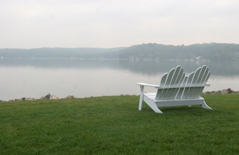 Relax by the lake at Bay Pointe Inn.