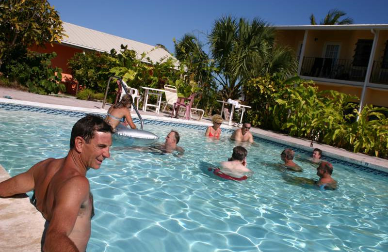 Swimming in the pool at Orange Hill Beach Inn.