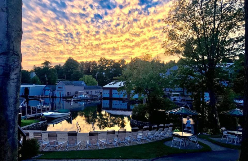 Sunset at Channel Waterfront Cottages.