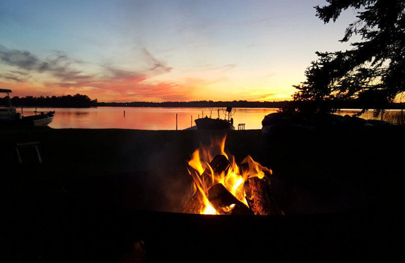 Bonfire sunset at Sunset Bay Resort.